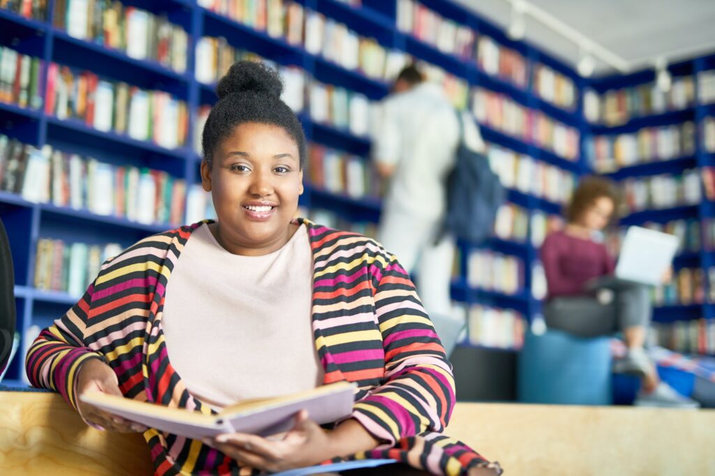 College student with book