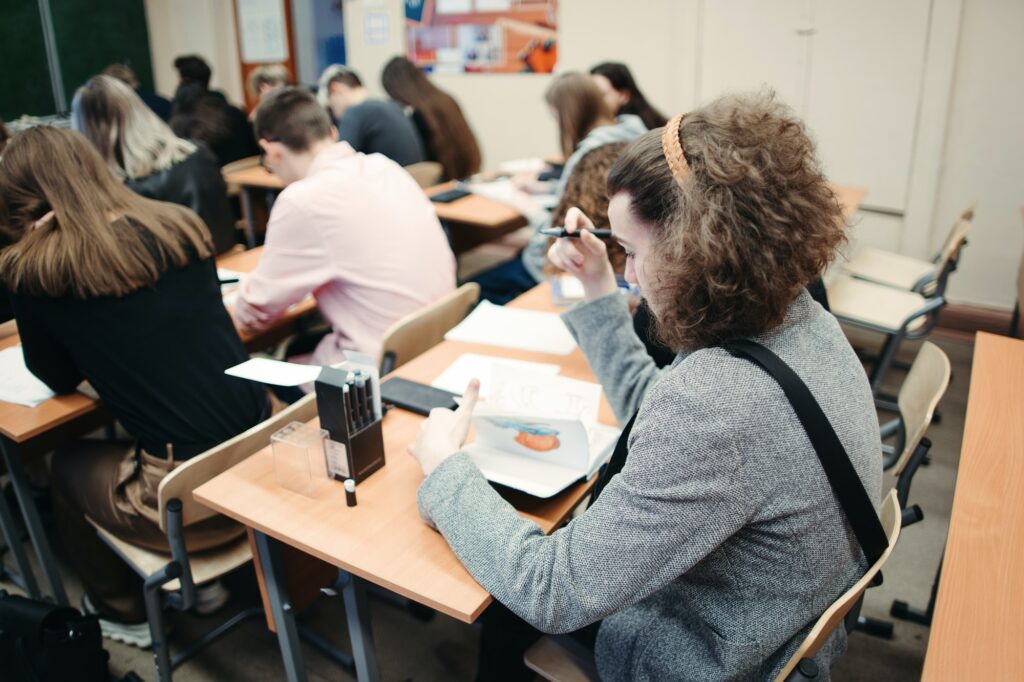 Students in the classroom.