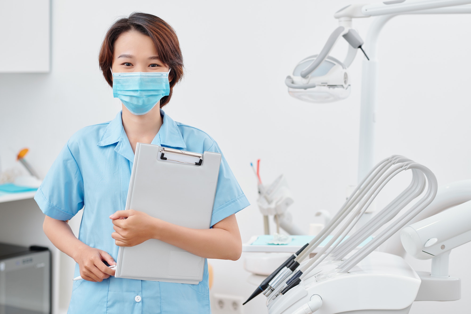 Medical nurse in dentist office