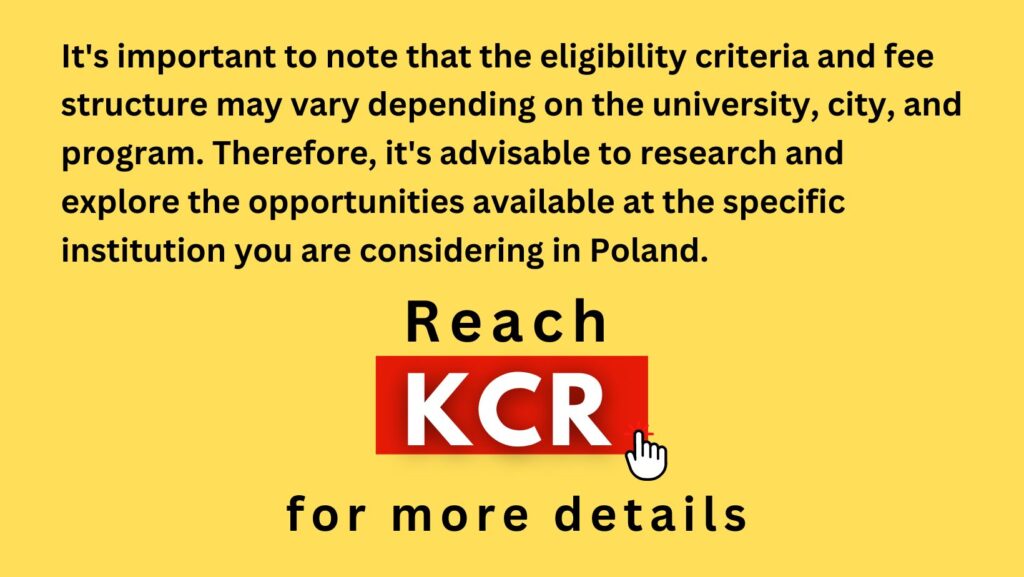 Study in Poland and contact KCR