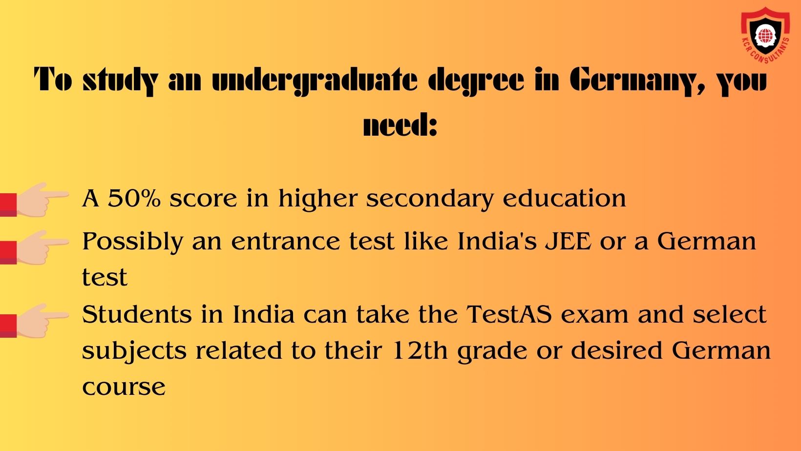 STUDY IN GERMANY - KCR CONSULTANTS - Basic eligibility