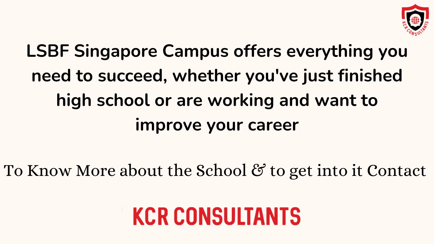 LSBF Singapore - KCR CONSULTANTS - Contact us