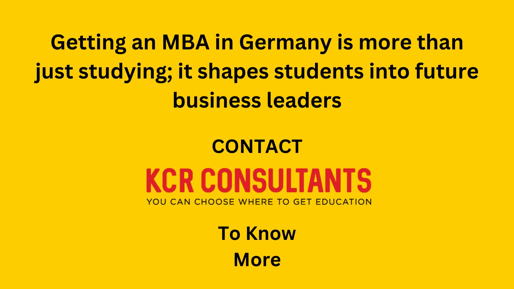 MBA From Germany - KCR CONSULTANTS - Contact US